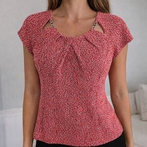 Chic Red and Black Women's Top